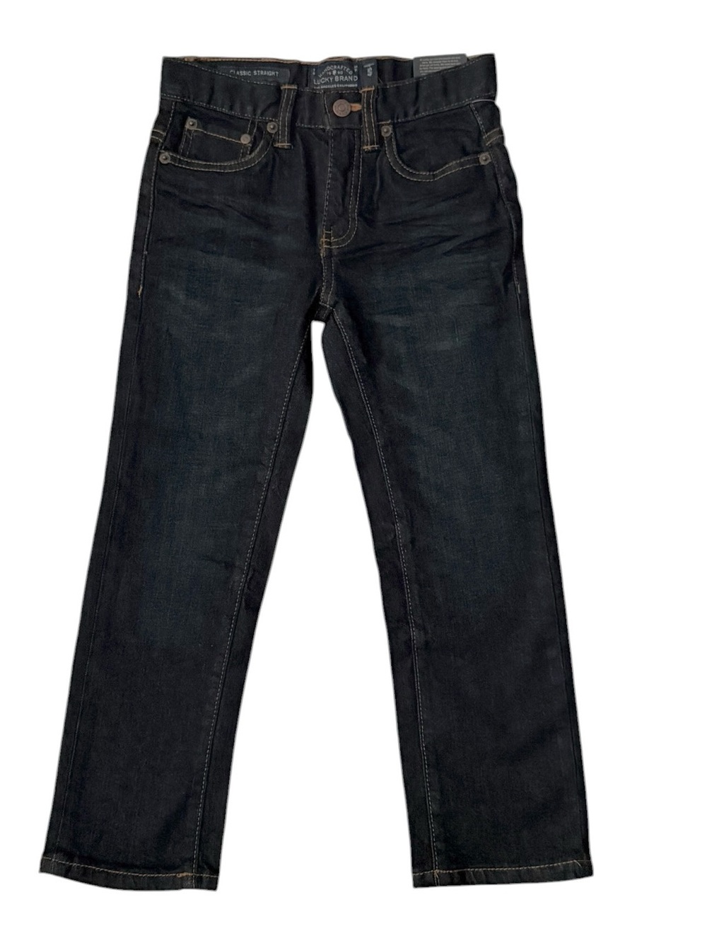 NWT Lucky Brand Boys Barite Dark Wash Classic Straight Leg Denim Jeans Sz 4/5